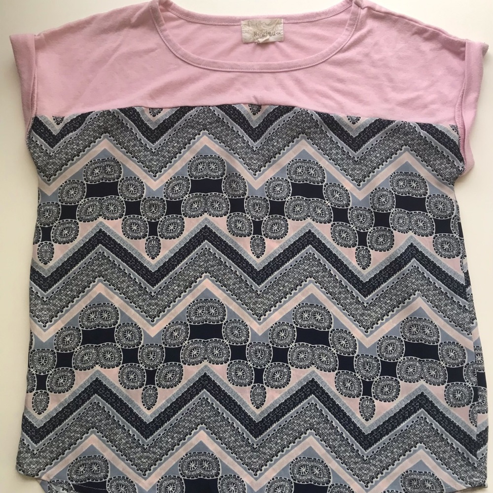 Girls Rewind Blue & Pink Top